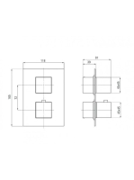 Deante Box Nero szögletes, termosztátos készlet, falsík alatti egységgel BXYZNEAT