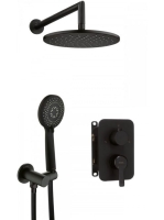 Deante Arnika falba építhető zuhanyrendszer falon belüli egységgel, matt fekete BXYZNQAM