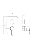 Deante Arnika falon kívüli csaptelep belső egységhez, arany BXY_ZQAM