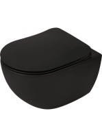 Deante Peonia perem nélküli fali WC csésze 36x51 cm soft close ülőkével, matt fekete CDEDNZPW