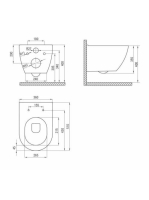 Deante Peonia perem nélküli fali WC csésze titánium CDE DZPW