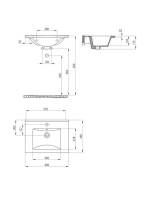 Deante Floks beépíthető 60 cm kerámia mosdó CDI 6U6M