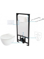 Deante Silia 6 az 1-ben WC csésze, rejtett szerelvénnyel, fehér nyomólappal, ülőkével, fehér CDLA6ZPW