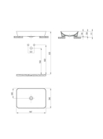 Deante Tess pultra ültethető kerámia mosdó, fehér CDS 6U6S