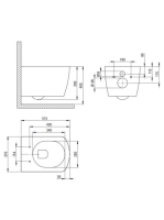 Deante Anemon 6 az 1 ben fehér perem nélküli WC, rejtett szerelvénnyel, fehér nyomólappal, vékonyított ülőkével CDZA6ZPW