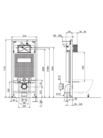 Deante Anemon 6 az 1 ben fehér perem nélküli WC, rejtett szerelvénnyel, fehér nyomólappal, vékonyított ülőkével CDZA6ZPW