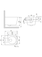 Deante Anemon perem nélküli kerámia fali WC csésze 37x51,5 cm, soft-close ülőkével CDZD6ZPW