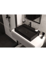 Deante Correo pultra ültethető gránit mosdó 60x40 cm, matt fekete CQR NU6S