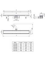 Deante 2in1 zuhanyfolyóka forgatható ráccsal 80 cm rozsdamentes acél KOS 008D
