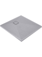 Deante Correo szögletes gránit zuhanytálca 90x90 cm, szürke metál KQR S41B