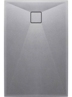 Deante Correo szögletes gránit zuhanytálca 100x80 cm, szürke metál KQR_S46B