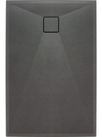 Deante Correo szögletes gránit zuhanytálca 120x90 cm, antracit metál KQRT43B