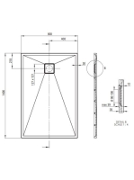 Deante Correo szögletes gránit zuhanytálca 140x80 cm, antracit metál KQR_T48B