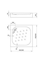 Deante Corner önhordó szögletes magas akril zuhanytálca 90x90x16 cm, fehér KTC041B