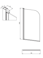 Deante Jasmin 80x140 kádparaván króm profillal KTJ_076P