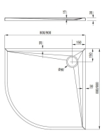 Deante Kerria Plus félköríves 90x90 akril zuhanytálca KTS_053B