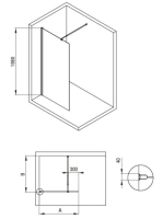 Deante Kerria Plus walk-in zuhanyfal 110x200 cm (fekete+transparent) KTS_N31P