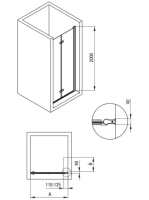 Deante Kerria Plus összecsukható zuhanyajtó 90x200 cm (króm+transparent) KTSX041P