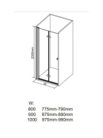 Deante Kerria Plus összecsukható zuhanyajtó 80x200 cm (króm+transparent) KTSX042P