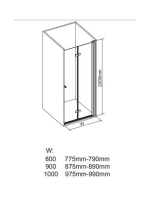 Deante Kerria Plus összecsukható zuhanyajtó 100x200 cm (króm+transparent) KTSX043P