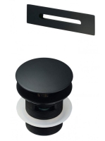 Deante Click-Clack kád leeresztő túlfolyóval, matt fekete KYY N10B