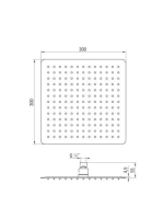 Deante Floks szögletes esőztető NAC 009K