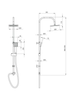 Deante Floks zuhanyrendszer, króm NAC 01FK