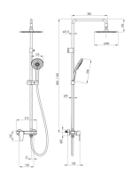 Deante Agawa falon kívüli zuhanyrendszer, króm NAC 01QG
