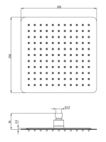 Deante Cascada szögletes rozsdamentes acél fejzuhany 25x25 cm, matt fekete NAC_202K