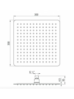 Deante Cascada Floks fekete szögletes zuhanyfej 300X300 NAC 209K