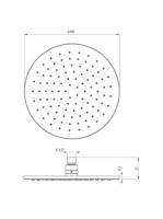 Deante Cascada ívelt fejzuhany 25 cm, titanium NAC D00K