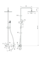 Deante Arnika állítható magasságú zuhanyrendszer, titanium NAC D1QK