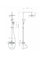 Deante Temisto zuhanyrendszer kádtöltő csapteleppel, bronz NAC M1QT
