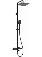 Deante falon kívüli termosztátos zuhanyrendszer behajtható kádkifolyóval, matt fekete NAC_N1HT