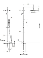 Deante falon kívüli termosztátos zuhanyrendszer behajtható kádkifolyóval, matt fekete NAC_N1HT