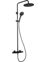 Deante Jasmin falon kívüli termosztátos zuhanyrendszer, matt fekete NAC N4GT KIFUTÓ TERMÉK!