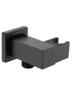 Deante Cascada szögletes zuhanycsatlakozó kézi zuhanytartóval, matt fekete NAC_N58K