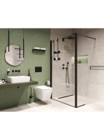 Deante Cascada ívelt fejzuhany 25 cm, matt fekete NAC N91K