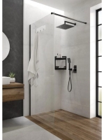 Deante Jasmin falsík alatti zuhanyszett falon belüli egységgel, matt fekete NAC N9JP