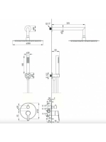 Deante Arnika falsík alatti építhető zuhanyrendszer, matt fekete NACN9QP