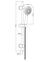 Deante Boro 6 funkciós zuhanyszett 65 cm-es zuhanyrúddal NER 051K