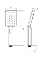 Deante Alpinia 3 funkciós szögletes kézizuhany, arany NGA Z51S