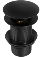 Deante Click-Clack kerek mosdó leeresztő túlfolyó nélkül, matt fekete NHC B10A