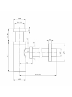Deante kerek mosdószifon, fekete NHC B31K