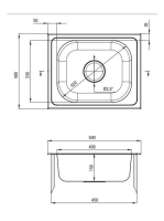 Deante Techno 1 medencés rozsdamentes acél mosogató 50x40 cm, szatén ZEU 010A