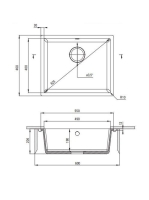 Deante Corda 1 medencés gránit mosogató 55x46 cm, alabástrom ZQA A10C