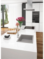 Deante Corda 1 medencés gránit mosogató 55x46 cm, szürke metál ZQA S10C