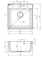 Deante Evora 1 medencés gránit mosogató 50x50 cm, alabástrom ZQJ_A103