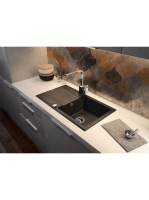 Deante Evora 1 medencés szögletes gránit mosogató csepegtetővel 78x44 cm, grafit metál ZQJ G113