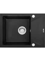 Deante Evora 1 medencés szögletes gránit mosogató csepegtetővel 59x44 cm, grafit metál ZQJ G11A